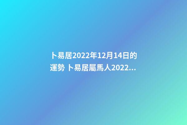 卜易居2022年12月14日的運勢 卜易居屬馬人2022年每月運程-第1張-觀點-玄機派